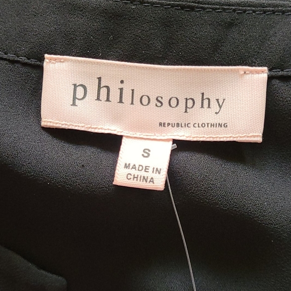 NWT Philosophy Black Blouse Size Small - Picture 3 of 5